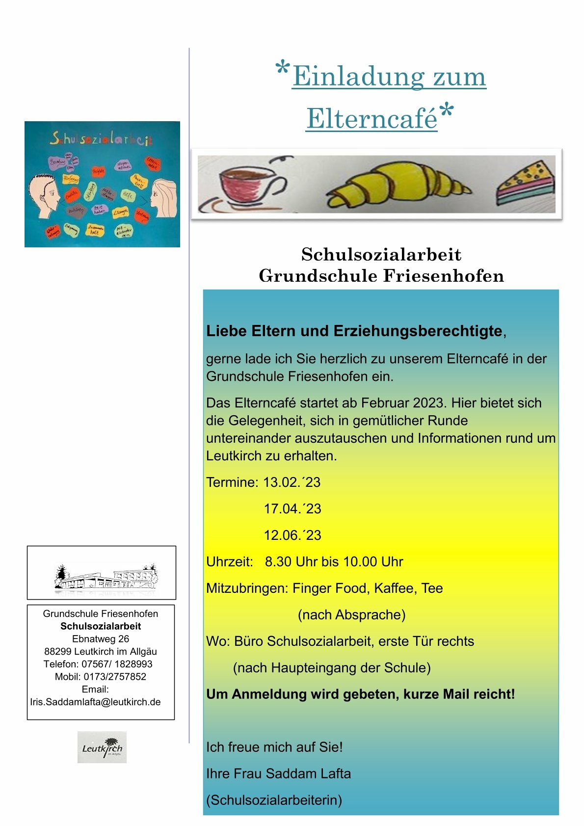 Flyer Elterncafe Friesenhofen
